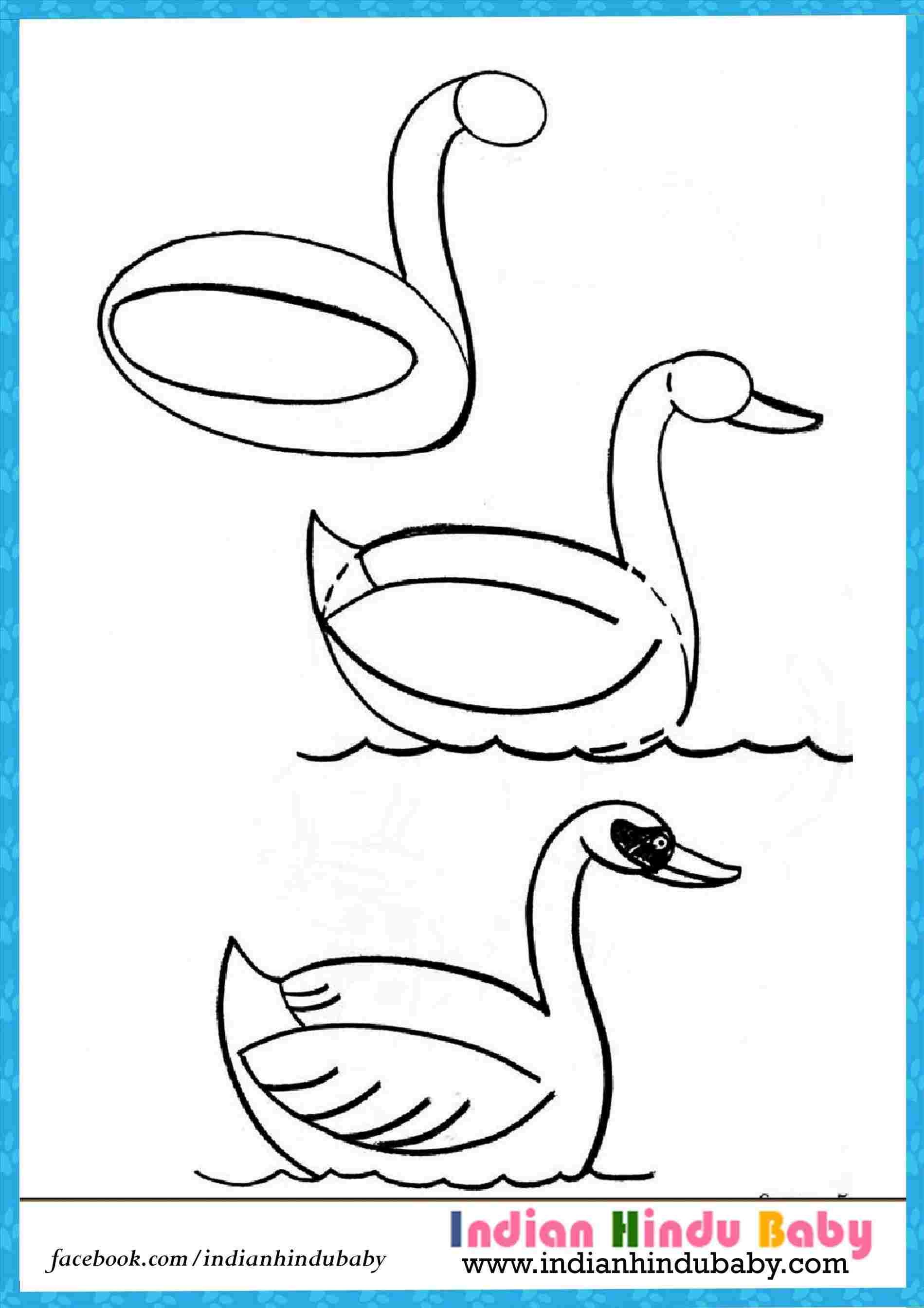 1899x2687 Duck From Ampersand Symbol Easy Step - Duck Drawing For Kids
