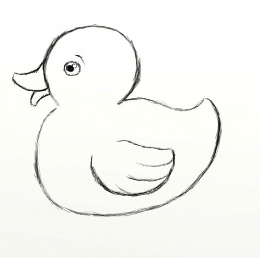 520x517 how to draw a rubber duck feltmagnet - Duck Drawing Images