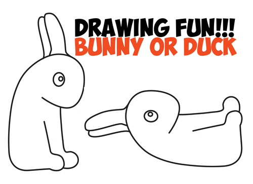 500x363 How To Draw An Optical Illusion For Kids - Duck Drawing Kids