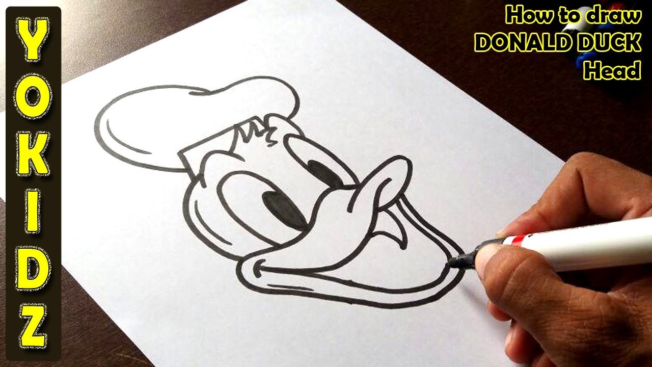 1280x720 How To Draw Donald Duck Head - Duck Head Drawing