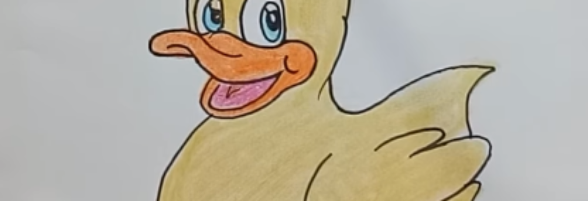 1170x400 Learn How To Draw For Kids How To Draw Cute Duck Step - Duck Head Drawing