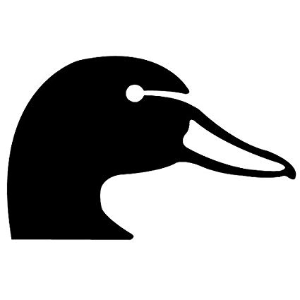 425x425 Duck Head Vinyl Sticker Sports Outdoors - Duck Head Drawing