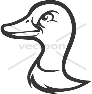 311x320 Mallard Duck Head In Black - Duck Head Drawing