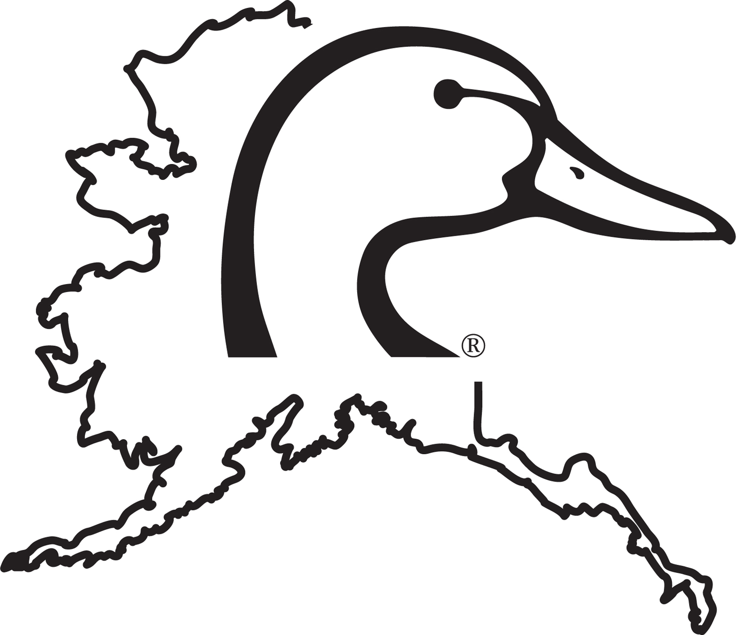 1500x1285 Du Logos - Duck Head Drawing