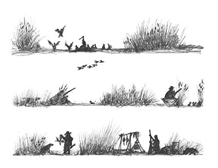 425x328 duck hunting edible icing image cake border kitchen - Duck Hunting Drawings