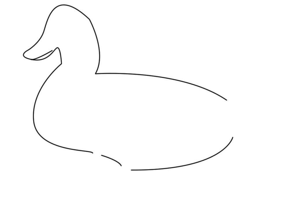1024x720 How To Draw A Duck Drawing - Duck Line Drawing