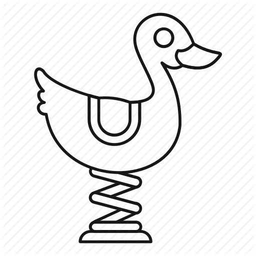 512x512 Duck, Line, Outline, Play, Playground, Seesaw, Toy Icon - Duck Line Drawing