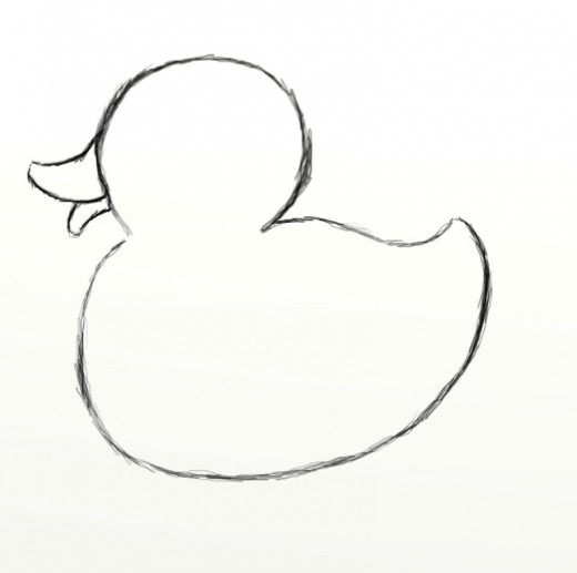 520x517 How To Draw A Rubber Duck Feltmagnet - Duck Outline Drawing