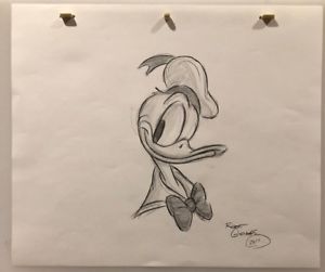 300x251 Walt Disney Donald Duck Original Pencil Sketch Drawing Animation - Duck Pencil Drawing