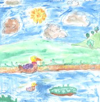 348x355 Duck Ponds Art Activity - Duck Pond Drawing