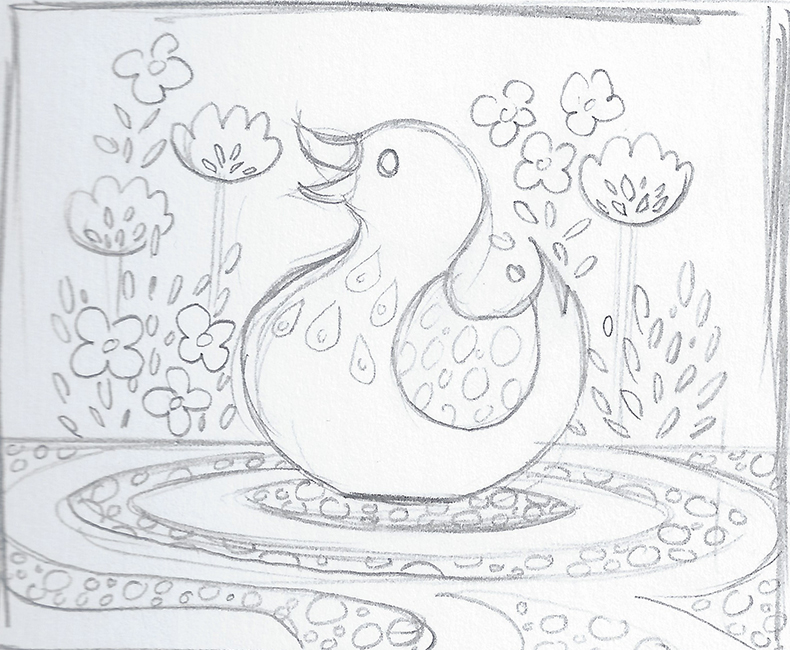 790x650 Mindflight Day Creative Challenge Day Drawing - Duck Pond Drawing