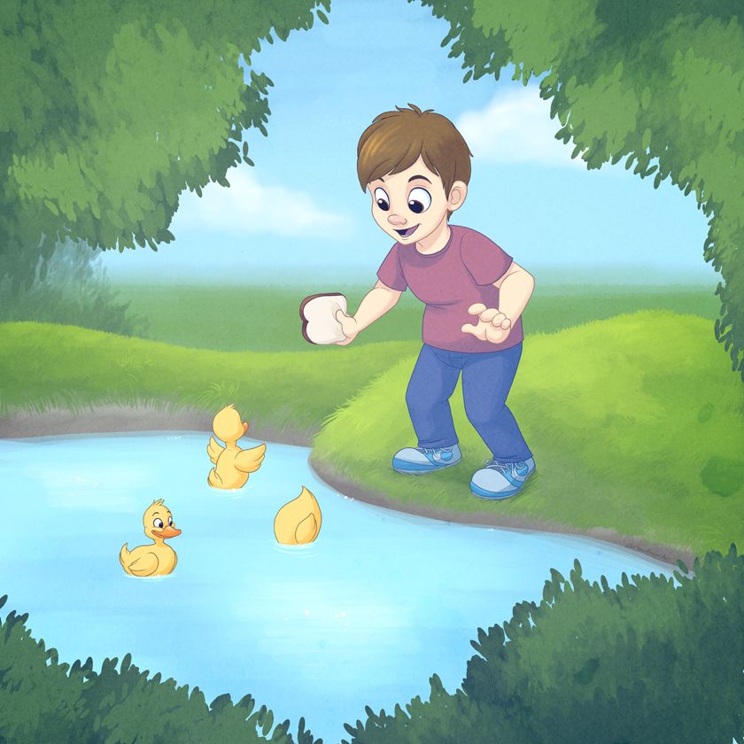 840x840 duck pond drawing - Duck Pond Drawing