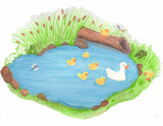 Duck Pond Drawing at PaintingValley.com | Explore collection of Duck ...