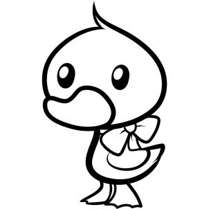302x302 how to draw how to draw a duckling for kids - Duckling Drawing