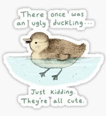 210x230 ugly duckling drawing stickers redbubble - Duckling Drawing