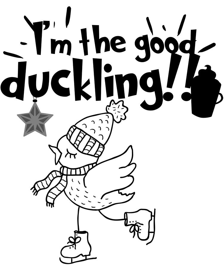 750x900 cute duck ice skater im the good duckling drawing - Duckling Drawing