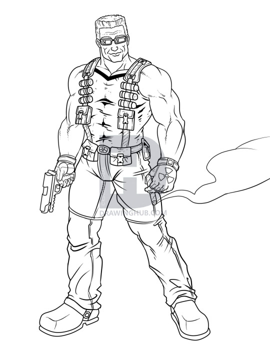 540x720 How To Draw Duke Nukem, Duke Nukem, Step - Duke Drawing