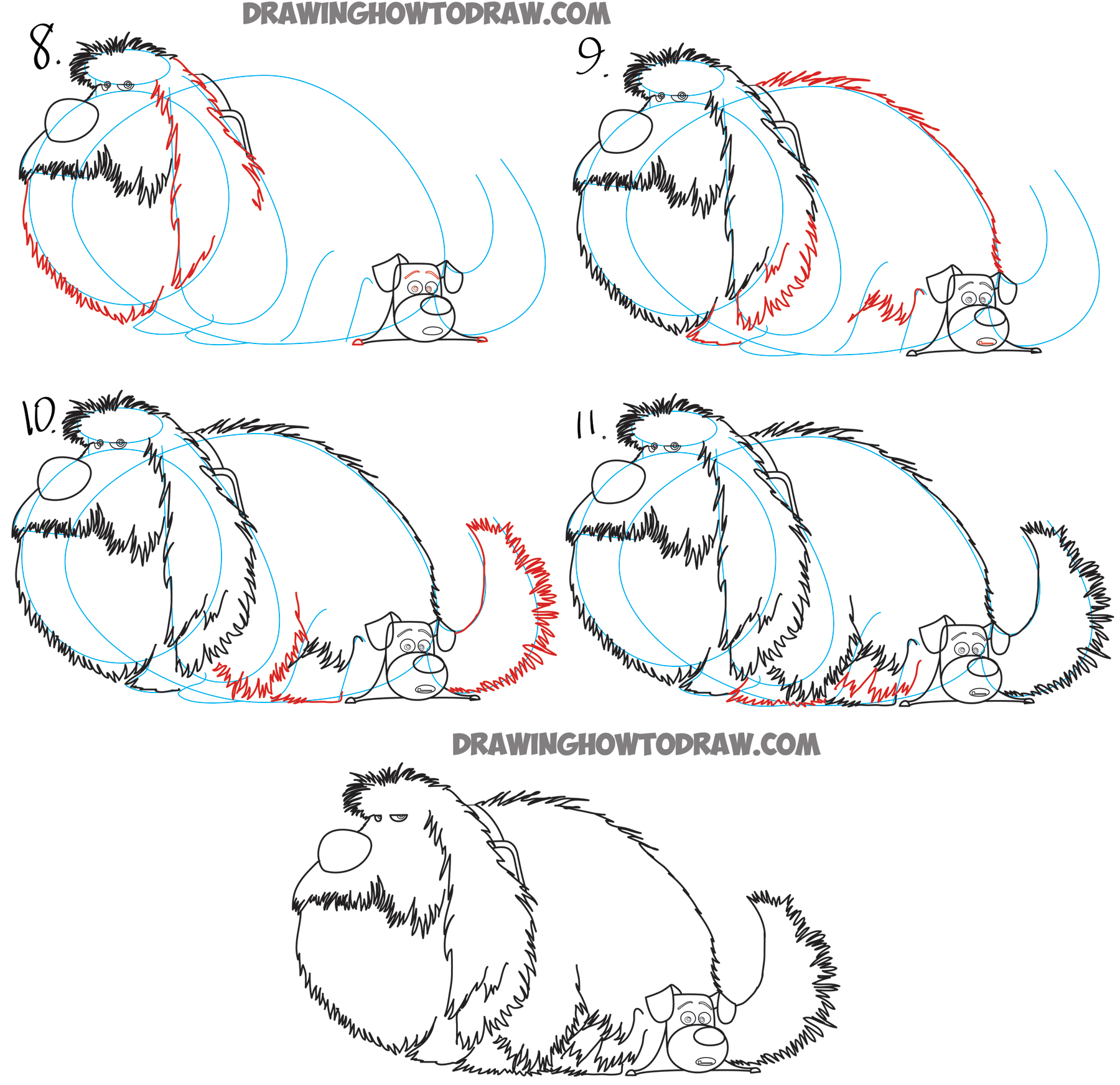 1800x1744 How To Draw Duke Sitting On Max From The Secret Life Of Pets - Duke Drawing