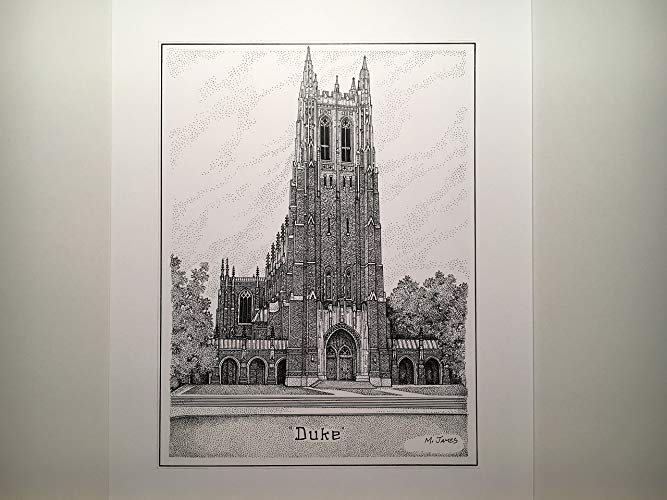 667x500 duke university chapel hand drawn pen and ink - Duke Drawing