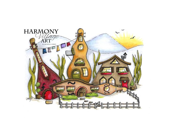 570x456 Dulcimer Village Pen And Ink Drawing Etsy - Dulcimer Drawing