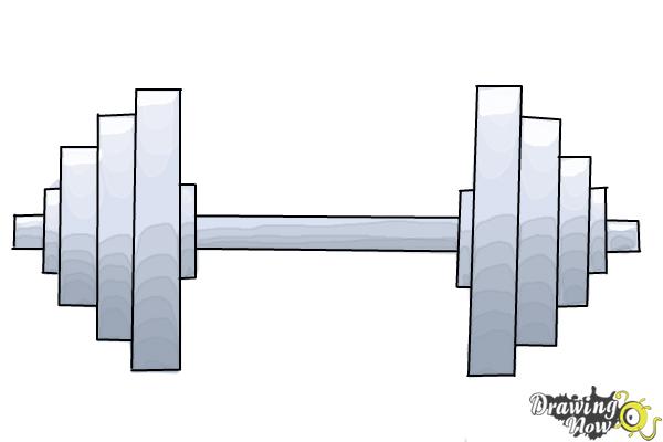 600x400 How To Draw A Dumbbell - Dumbbell Drawing