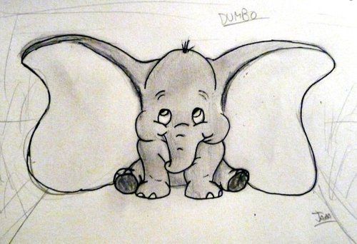 500x342 mest merker for dette bildet innbefatter cute, dumbo - Dumbo Drawing