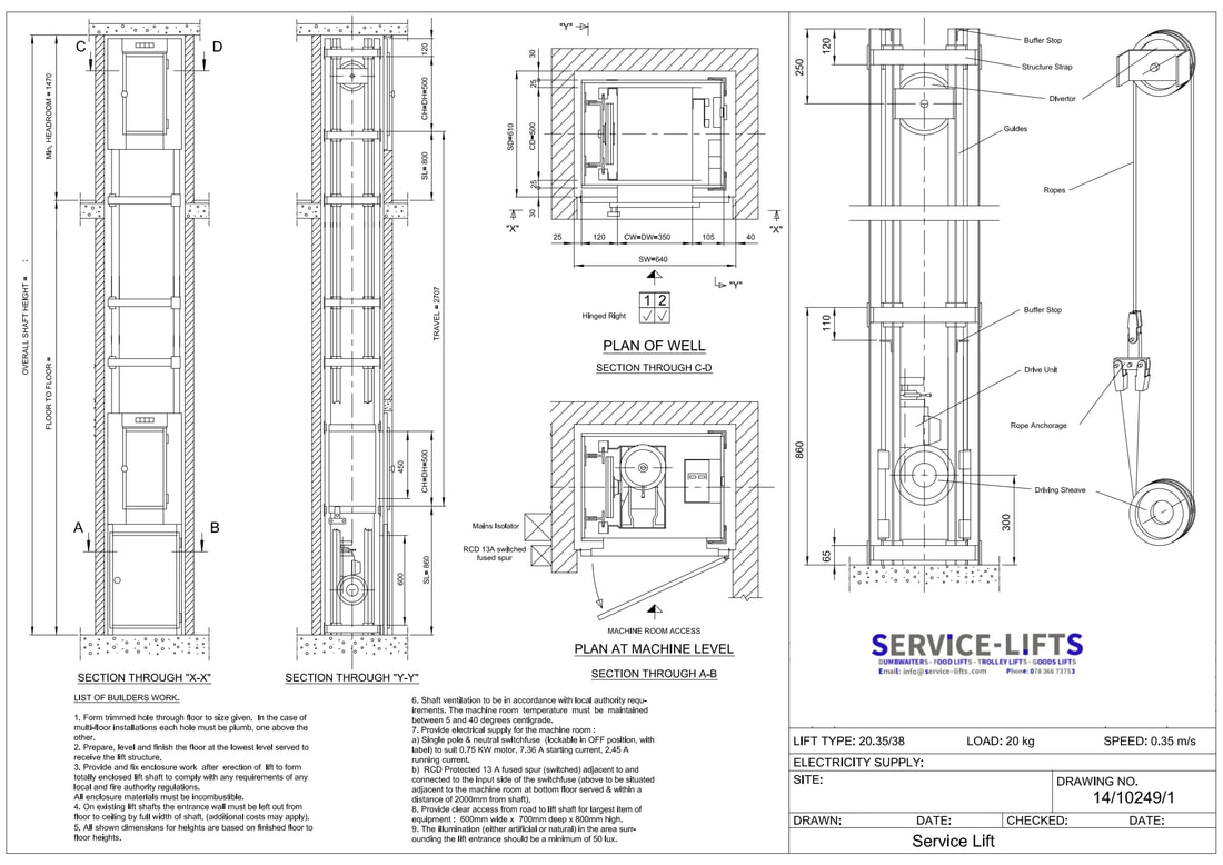 1100x778 drawings brochures - Dumbwaiter Drawing