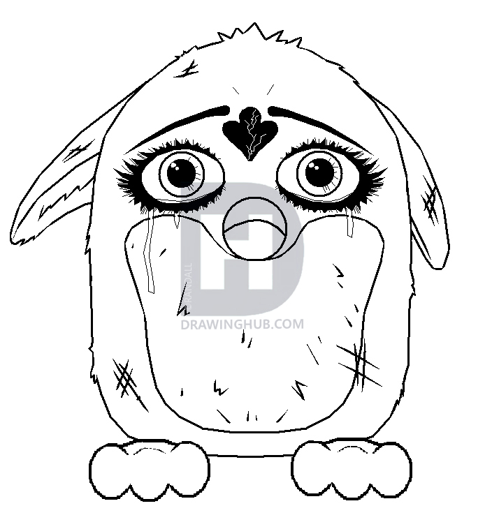 704x758 dumpster furby drawing - Dumpster Drawing