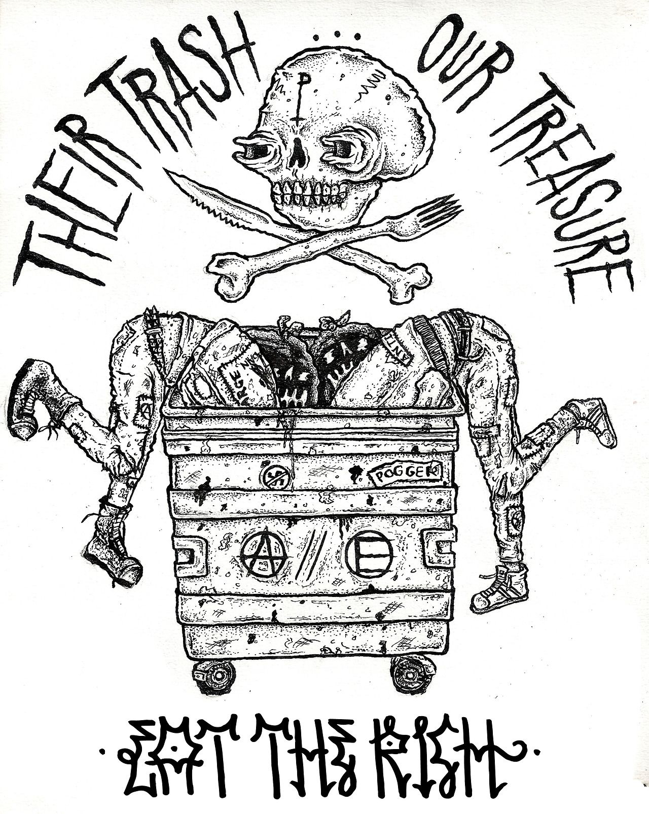 1280x1605 dumpster dive punx crust punk, art, artwork - Dumpster Drawing