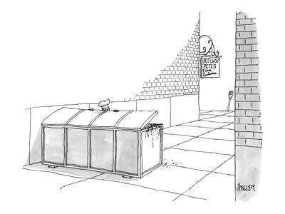 400x300 a chef looking in a trash dumpster with a sign in the background that - Dumpster Drawing