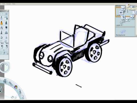 480x360 time elapse of a drawing sketch of a dune buggy - Dune Buggy Drawing