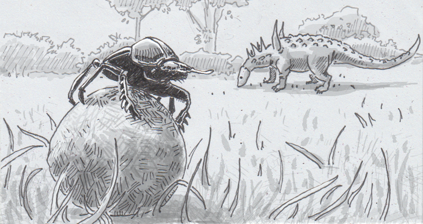 824x438 Dung Beetles' Diet Was Likely Developed On Dinosaur Droppings - Dung Beetle Drawing