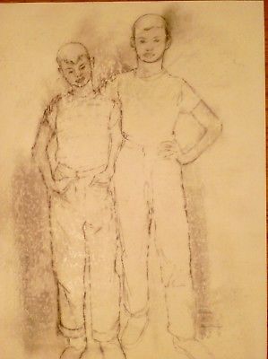 299x400 Two Friends Two Boys, In Dungarees T Shirts Drawing - Dungarees Drawing
