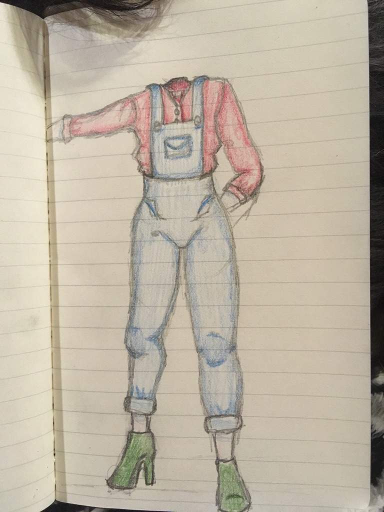 768x1024 Fashion Part Amino - Dungarees Drawing