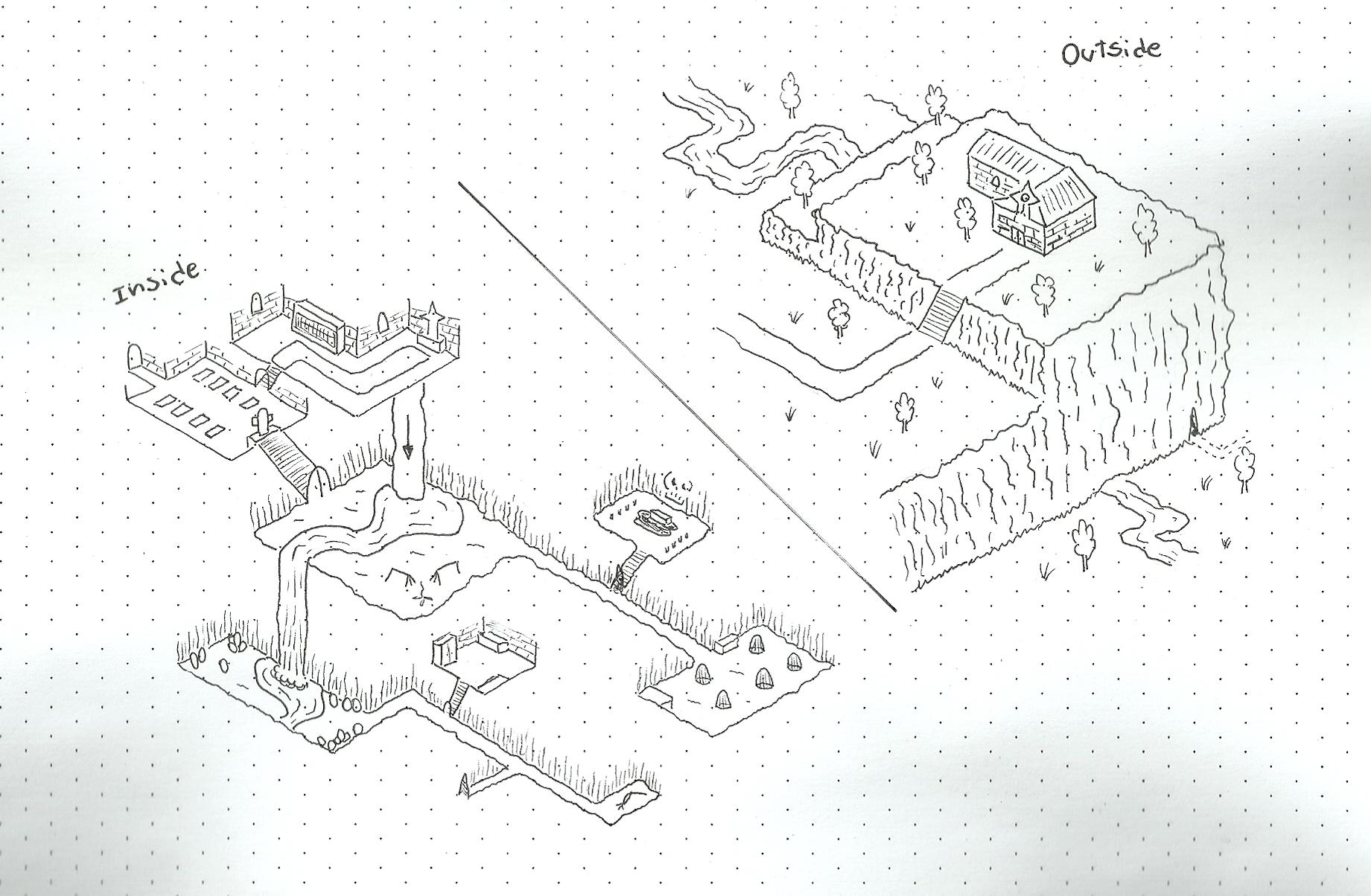 1841x1204 Oc First Attempt On Isometric Dungeon Drawing Dnd - Dungeon Drawing