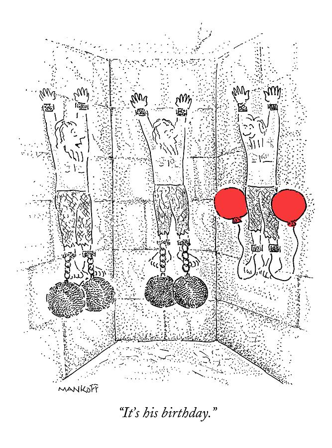 667x899 prisoner in dungeon has orange balloons attached drawing - Dungeon Drawing