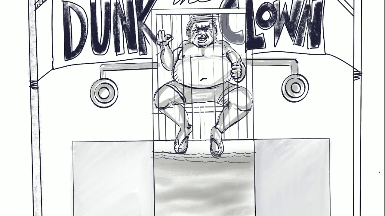 1280x720 Procreate Sketch Dunk Tank Clown - Dunk Tank Drawing