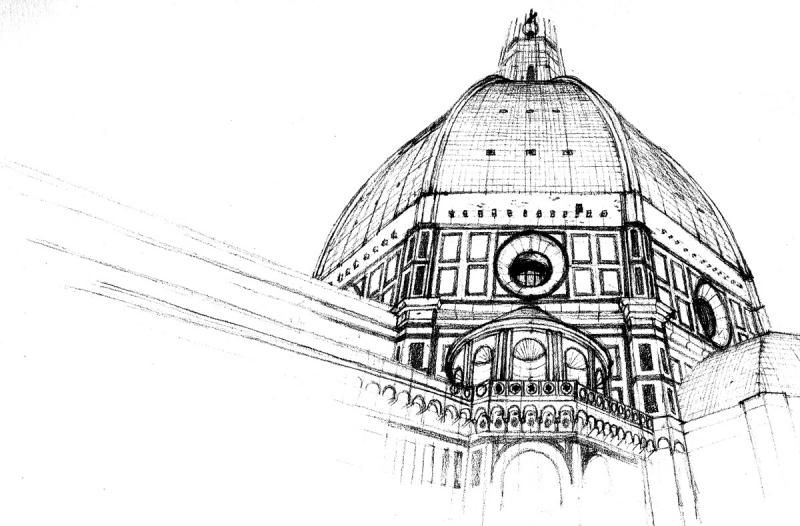 800x526 duomo detail sketch, florence, italy italy tours - Duomo Drawing
