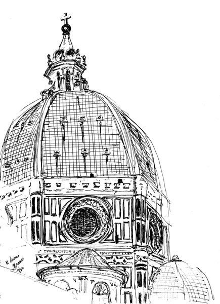 435x600 my sketchbook journal from europe - Duomo Drawing