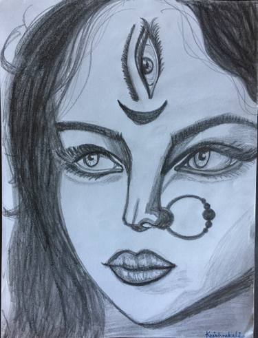 375x491 Durga Drawing - Durga Drawing