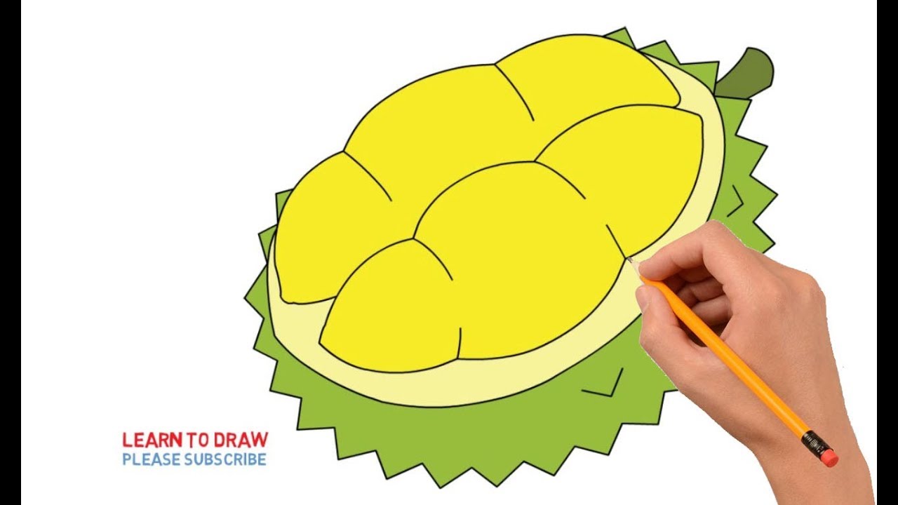 1280x720 how to draw a durian step - Durian Drawing