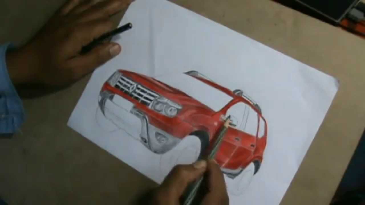 1280x720 drawing duster car - Duster Drawing