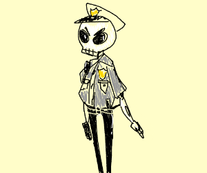 300x250 skeleton cop drawing - Duster Drawing