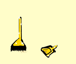 300x250 Golden Broom And Dustpan Drawing - Dustpan Drawing