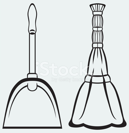 428x440 Broom And Dustpan Stock Vector - Dustpan Drawing