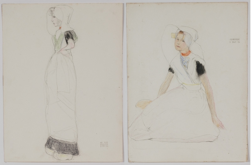 800x526 dutch girls, two drawings - Dutch Drawings