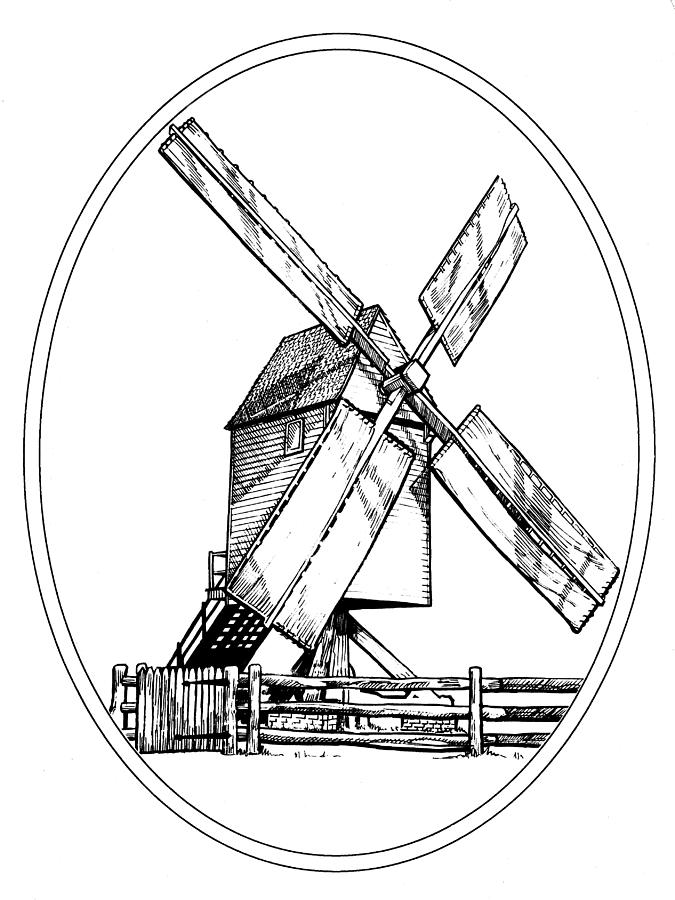675x900 Dutch Windmill Drawing - Dutch Windmill Drawing