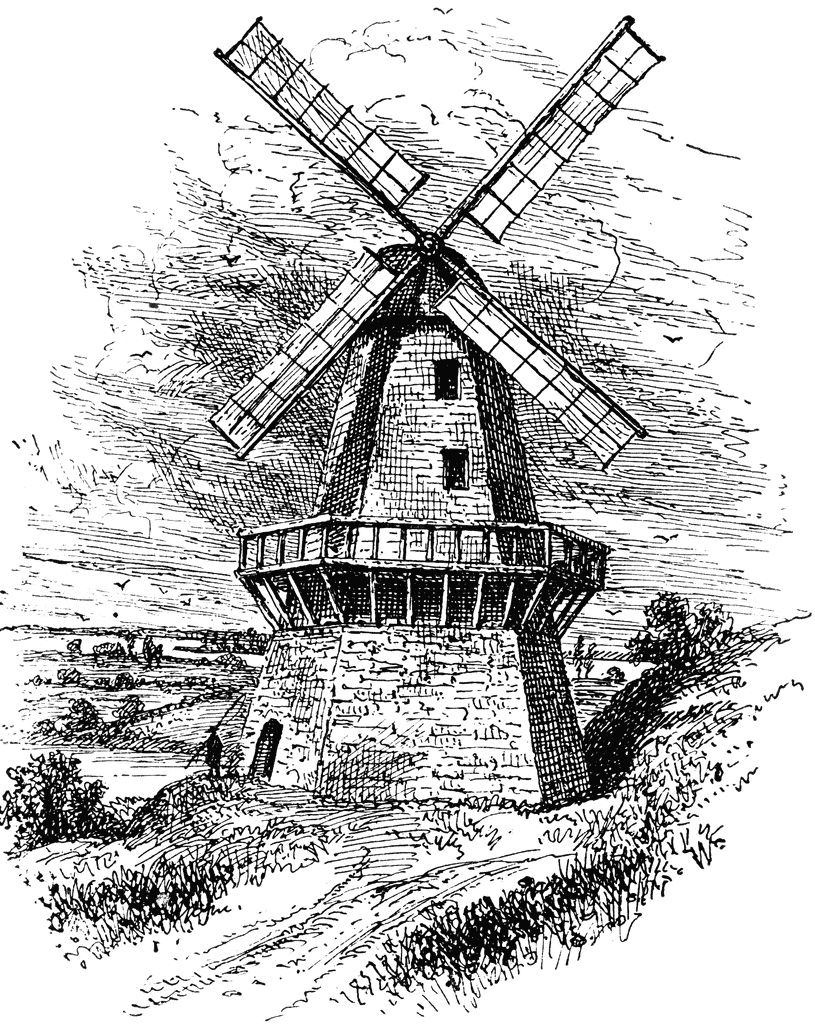 815x1024 sketch of old, vinetage windmill dutch clip art windmill - Dutch Windmill Drawing