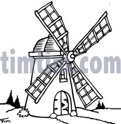 236x241 best windmill cartoon images windmills, windmill, wind mills - Dutch Windmill Drawing