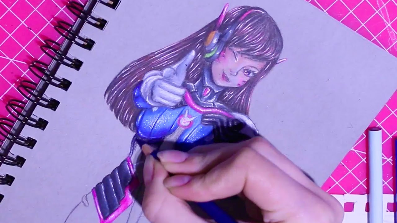 1280x720 D Va Overwatch Drawing - Dva Drawing
